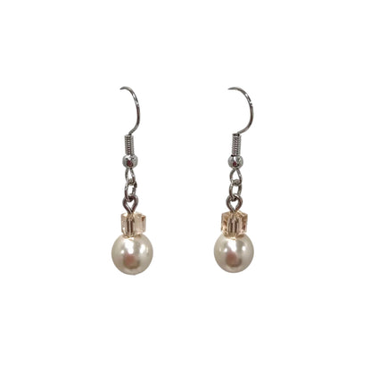 Pearl Square Bead Drop Earring