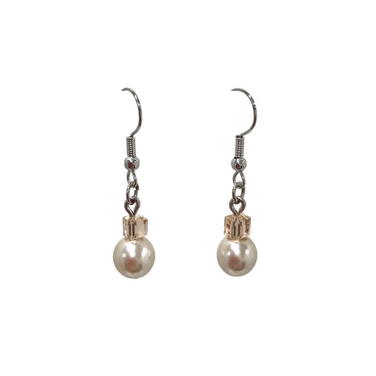 Pearl Square Bead Drop Earring