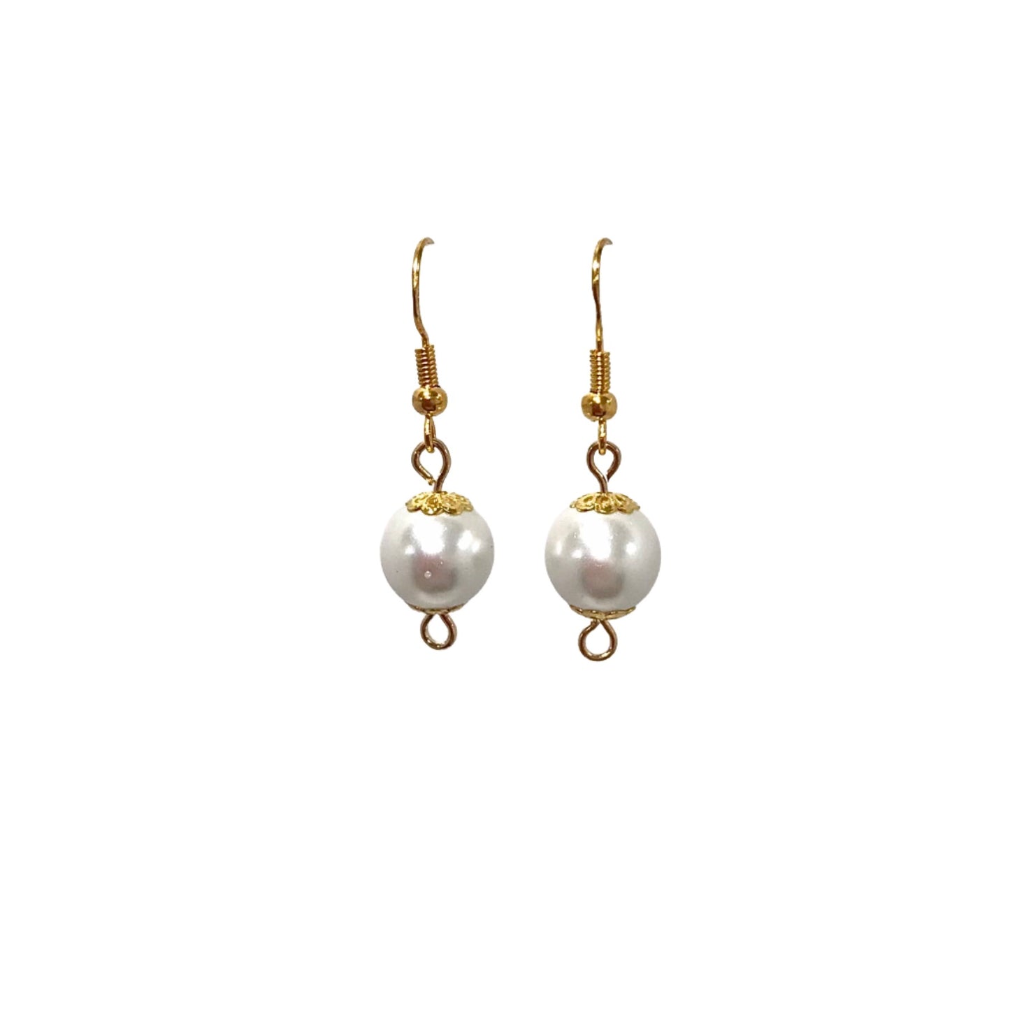 Pearl Gold Bead Drop Earring