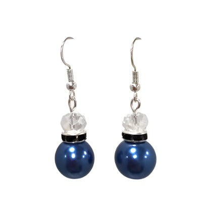Rhinestone 2 Bead Drop Earrings