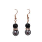 Double Bead Rhinestone Drop Earring