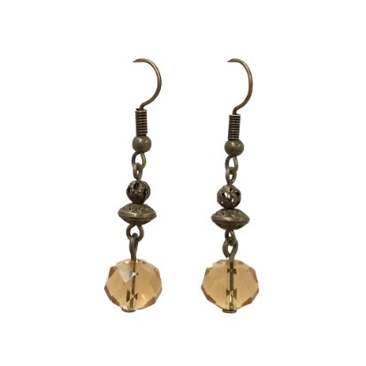 Taupe Bronze Bead Drop Earring