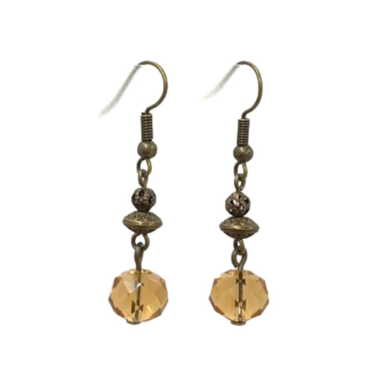 Taupe Bronze Bead Drop Earring