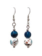 Blue Catseye Ceramic Bead Earrings