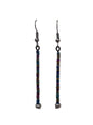 Iridescent Bead 62mm Single Drop Earring