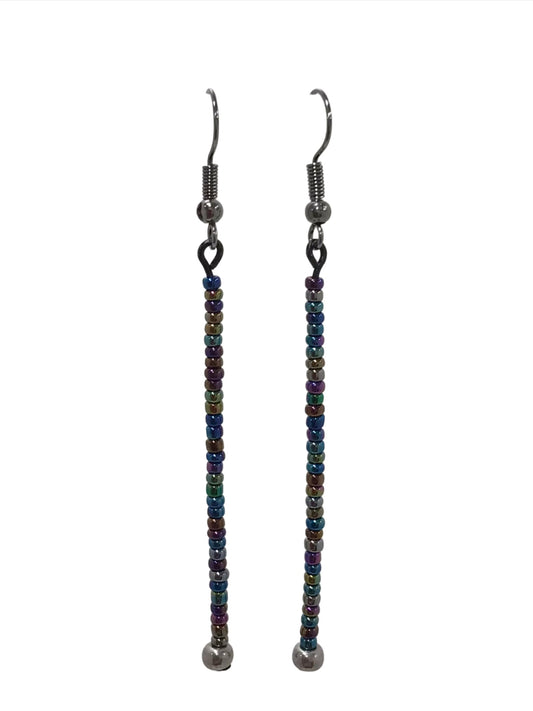Iridescent 73mm Bead Single Drop Earring