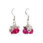 Pink and Silver Charm Bead Earrings