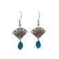 Antique Silver Fan Teardrop Earring