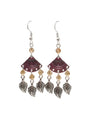 Antique Fan Leaf Bead Drop Earrings