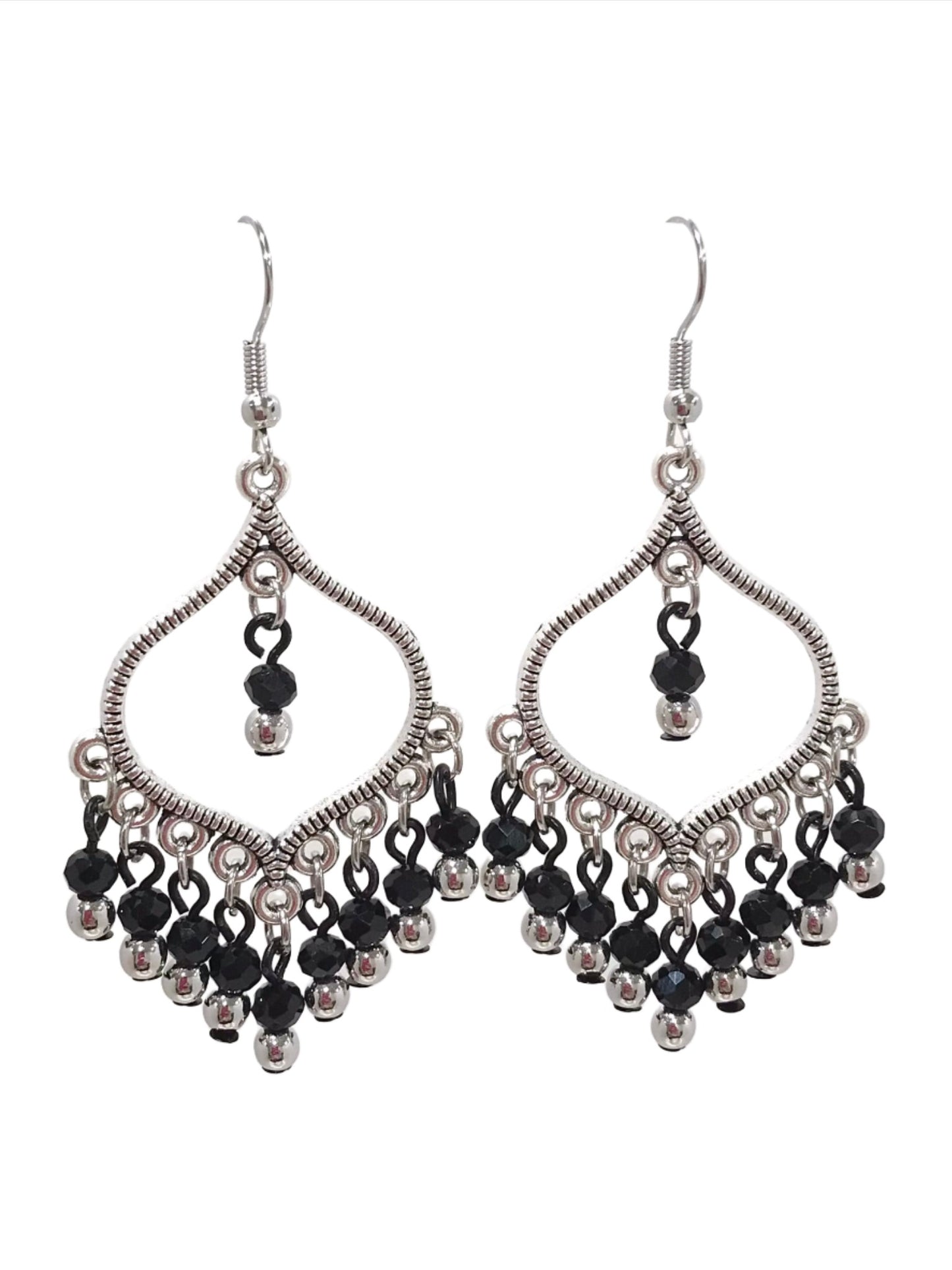 Ornate Chandelier Bead Drop Earrings