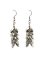 Silver Stacked Flower Drop Earrings