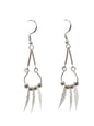 Silver Triple Leaf Pendulum Earrings
