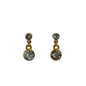 Gold earrings with clear gemstones