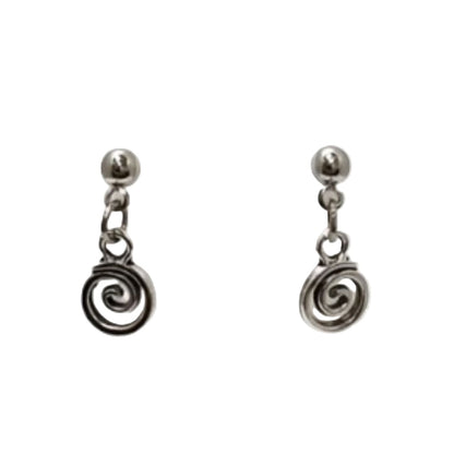 Silver Koru Swirl Earrings