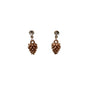 Diamante Stud Pinecone Drop Earrings
