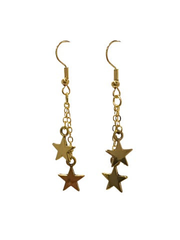 Drop Star Chain Double Star Chain Drop Earrings – LouLou