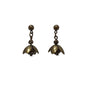 Pair of bronze flower petal-shaped earrings on a white background