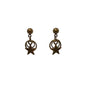 Bronze Double Hoop Star Earrings