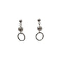 Silver Hoop Ball Drop Earrings