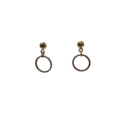 Gold Ring Drop Earrings