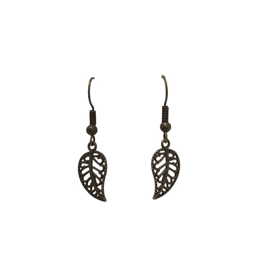 Filagree Leaf Charm Earrings