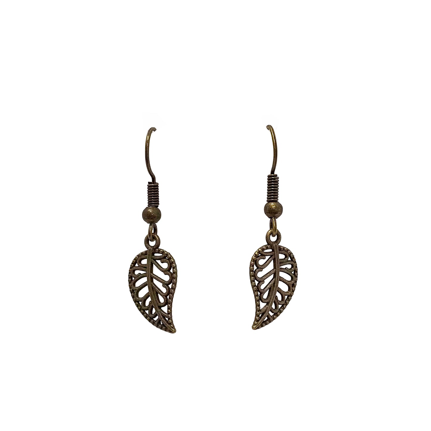 Filagree Leaf Charm Earrings