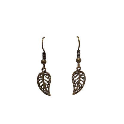 Filagree Leaf Charm Earrings