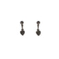 Diamante Stud Heart Drop Earrings