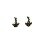 Pair of bronze bee-shaped earrings