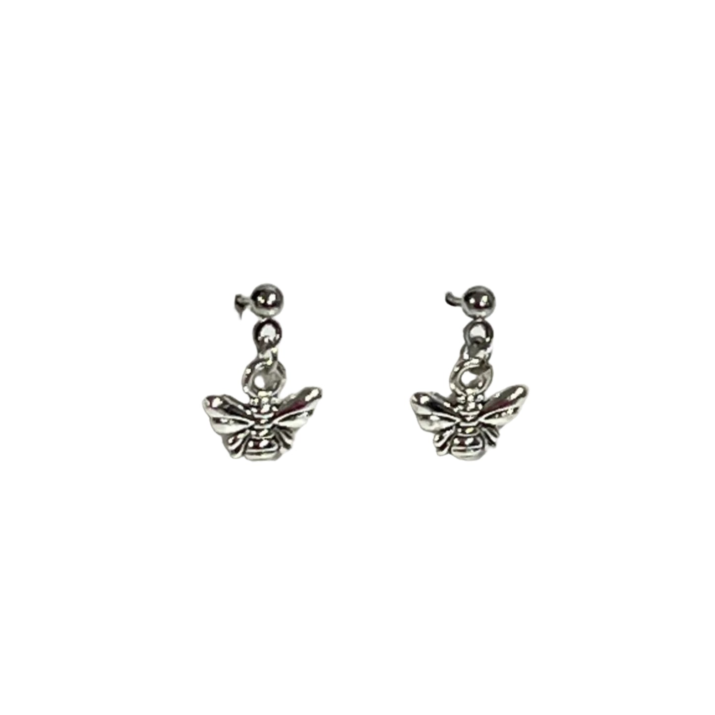Silver bee-shaped earrings 