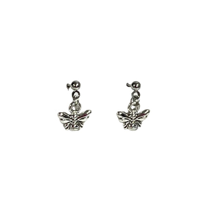 Silver bee-shaped earrings 