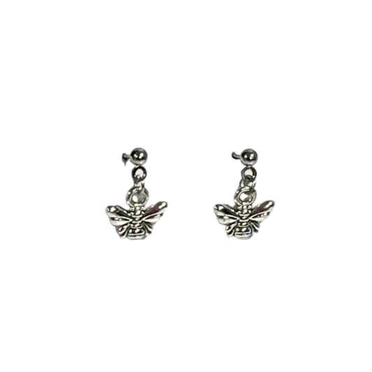 Silver bee-shaped earrings 