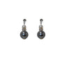 Earrings, Glass Pearl & Rhinestone Drop