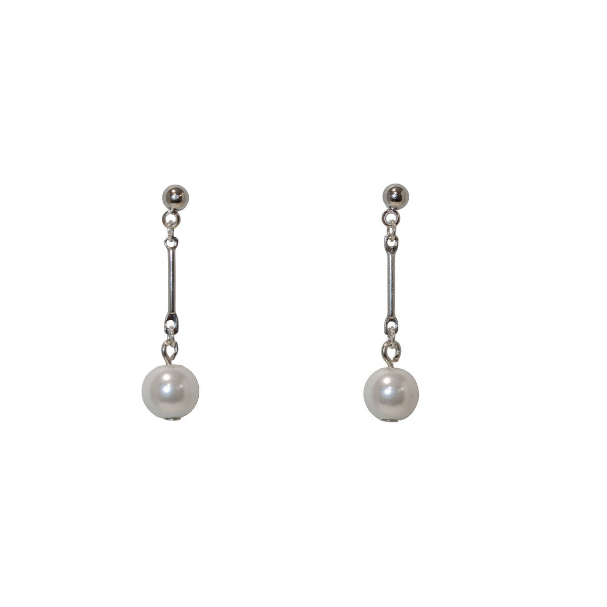 Earrings, Post Pearl Bar Drop