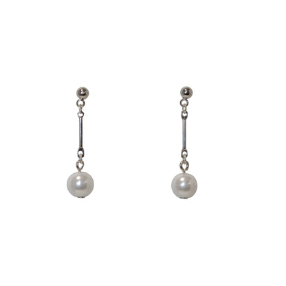 Earrings, Post Pearl Bar Drop