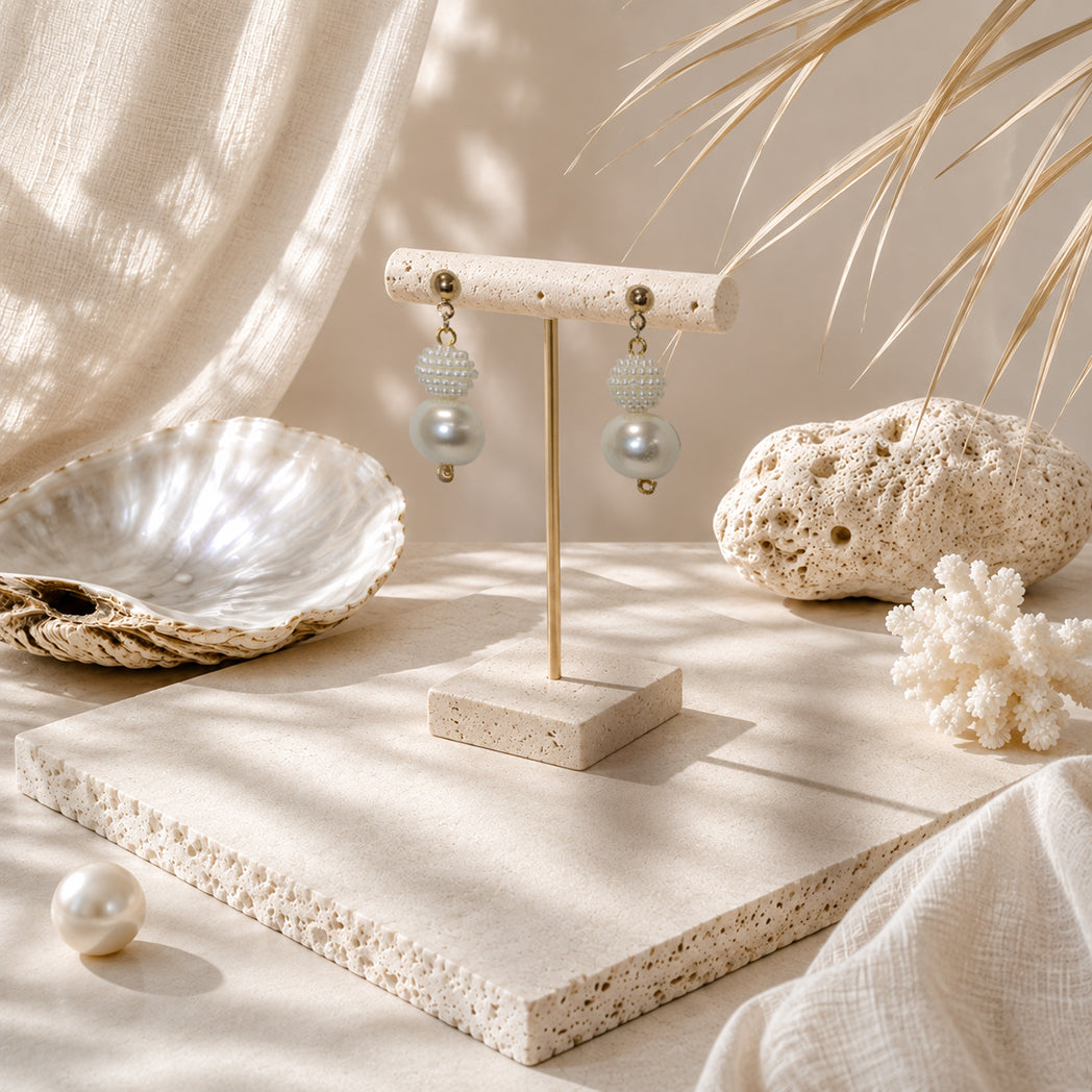 Pearl Duo Drop Earrings