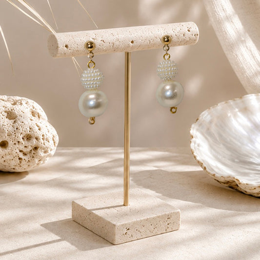Pearl Duo Drop Earrings