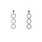 Silver Triple Ring Drop Earrings