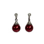 Christmas Earrings with red bauble beads stainless steel Rhinestone post.