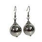 Christmas Earrings with Large silver Bauble beads stainless steel hooks.