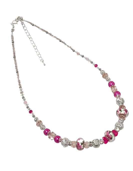 Lampwork Floral Bead Necklace
