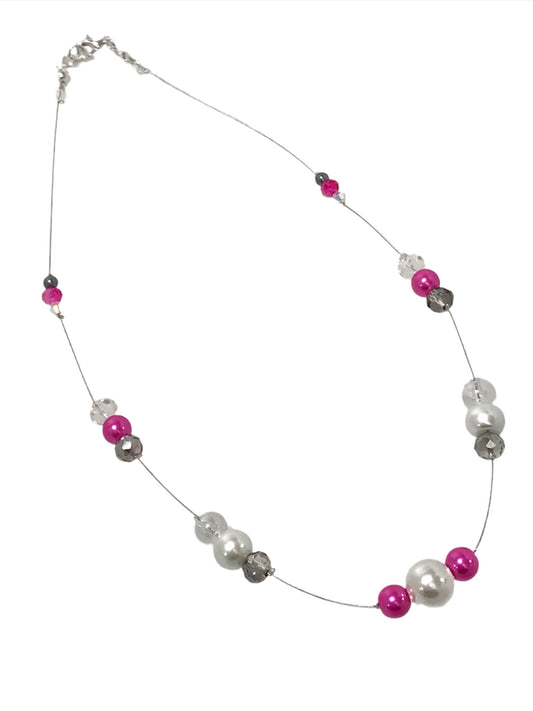 Pearl Rondelle Bead Trio Necklace
