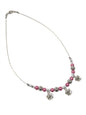 Pink Bead Hibiscus Charm Necklace