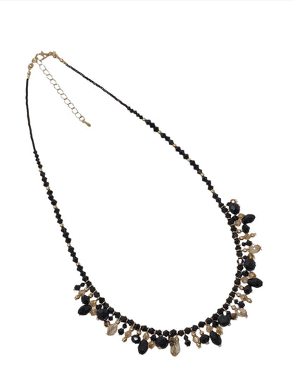 Black and Gold Multi Bead Necklace