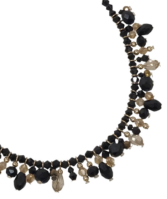 Black and Gold Multi Bead Necklace