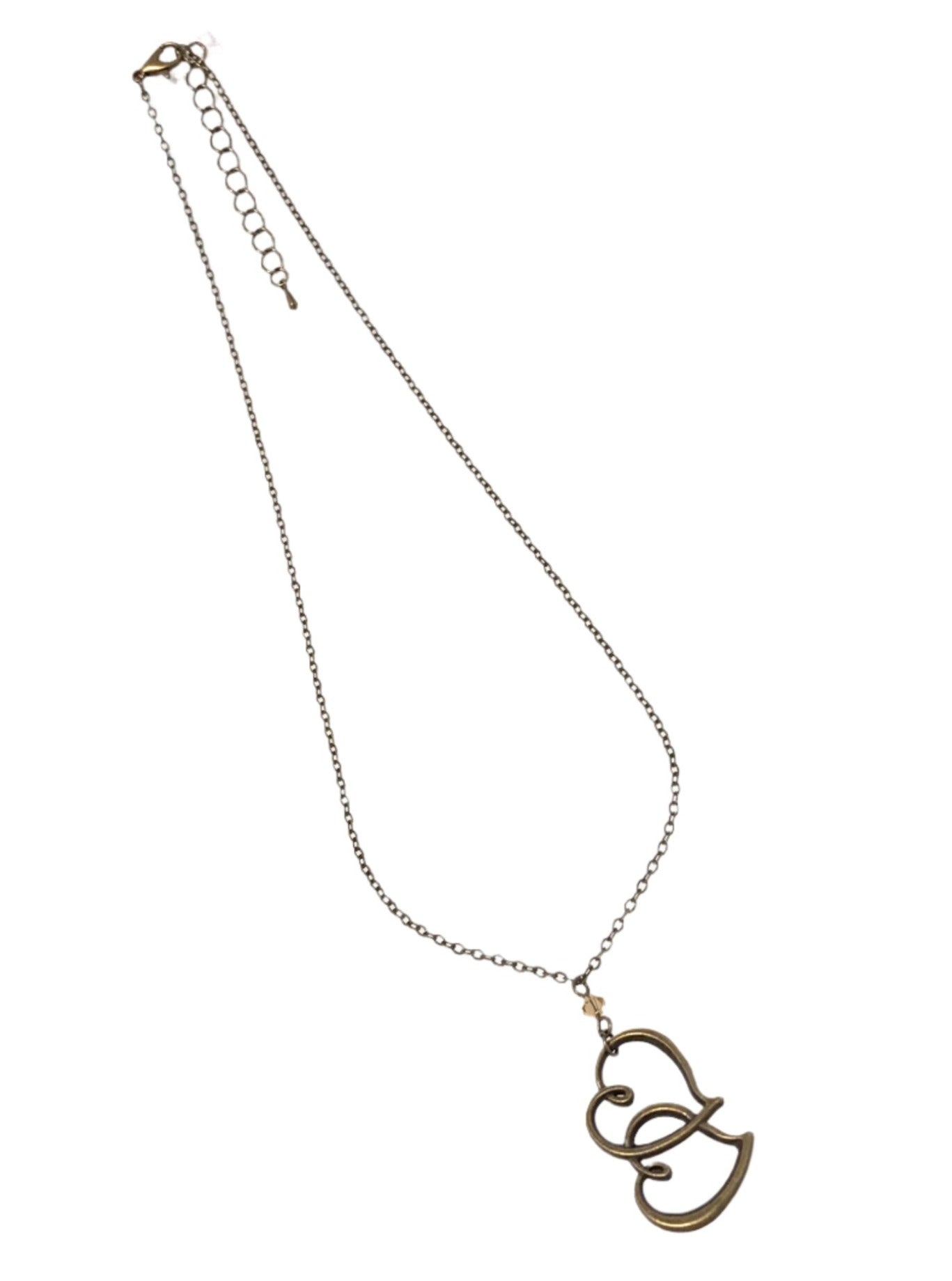 Double Bronze Open Heart Pendant