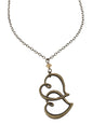 Double Bronze Open Heart Pendant