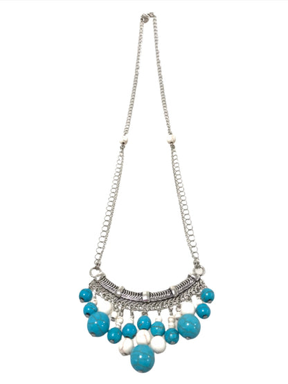 Antique Turquoise Multi Bead Drop Pendant