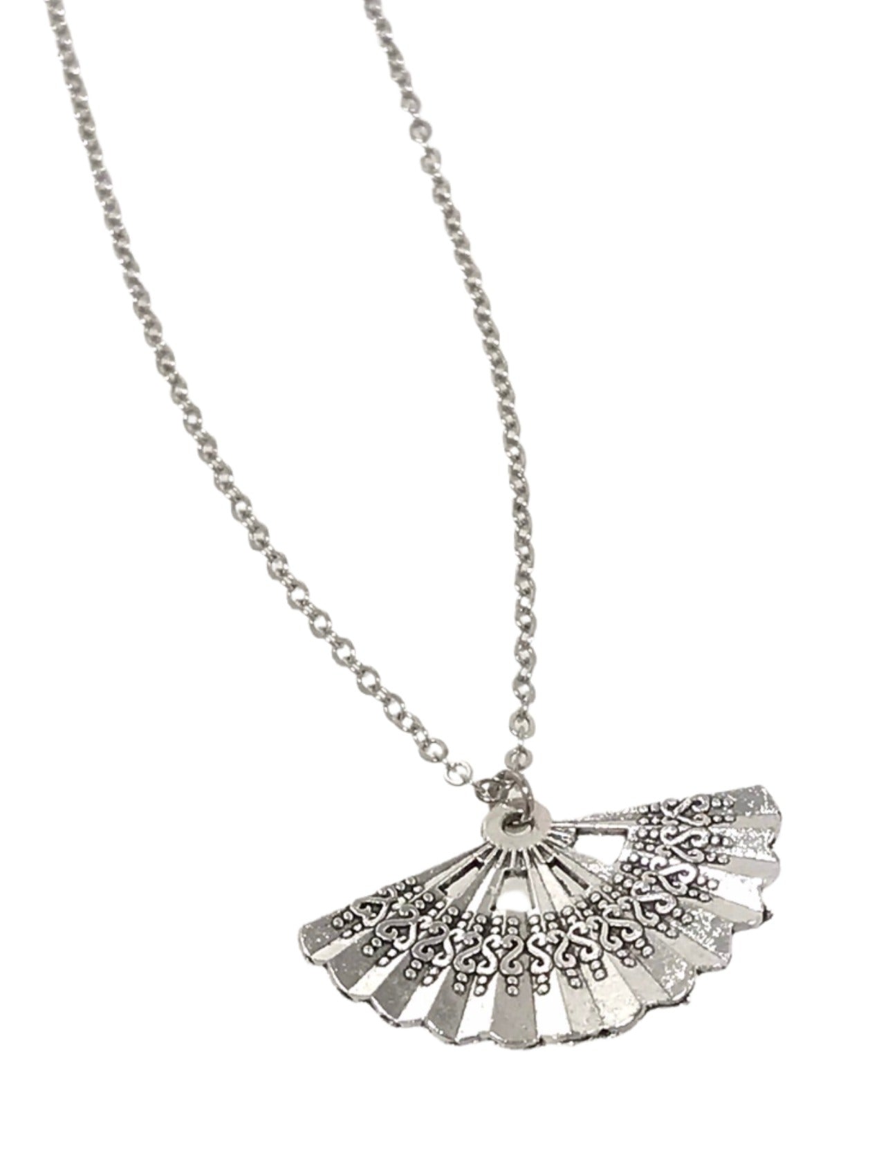 Silver Filagree Fan Pendant