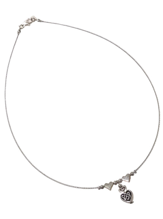 Double Heart Tiger Tail Necklace